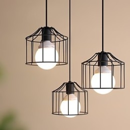 Lámpara colgante de metal estilo campestre de 1 luz