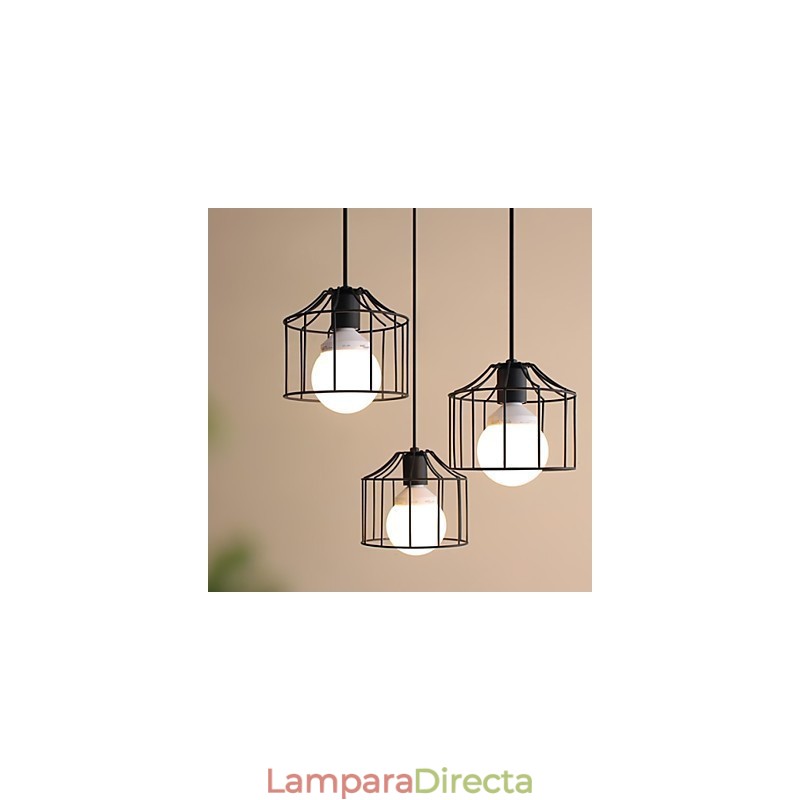 Lámpara colgante de metal estilo campestre de 1 luz