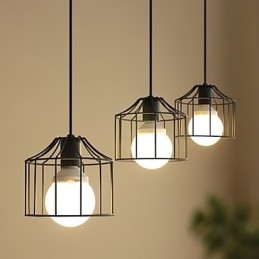 Lámpara colgante de metal estilo campestre de 1 luz