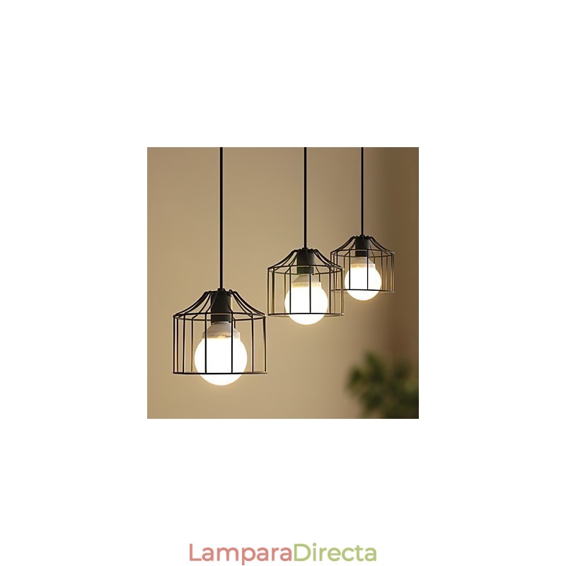 Lámpara colgante de metal estilo campestre de 1 luz