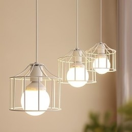 Lámpara colgante de metal estilo campestre de 1 luz