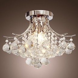 Lámpara de araña moderna de cristal de 3 luces