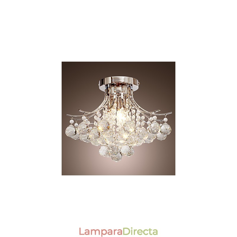 Lámpara de araña moderna de cristal de 3 luces