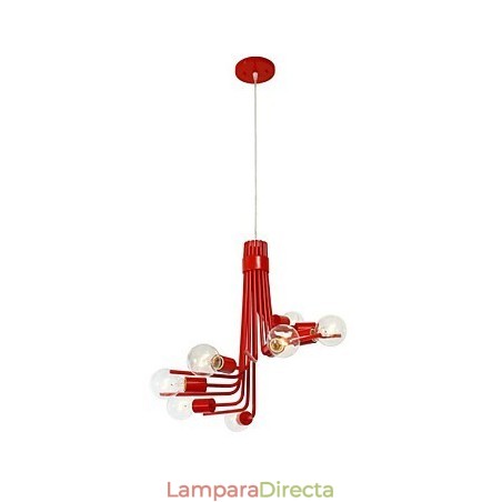 Lámpara colgante moderna de estilo norteamericano de 8 luces en color rojo Lámpara colgante moderna de estilo norteamericano de 8 luces en color rojo