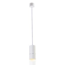 GE 05032 8W 136mm 1 Luz Mini Lámpara Colgante Blanco Empolvado con Aluminio
