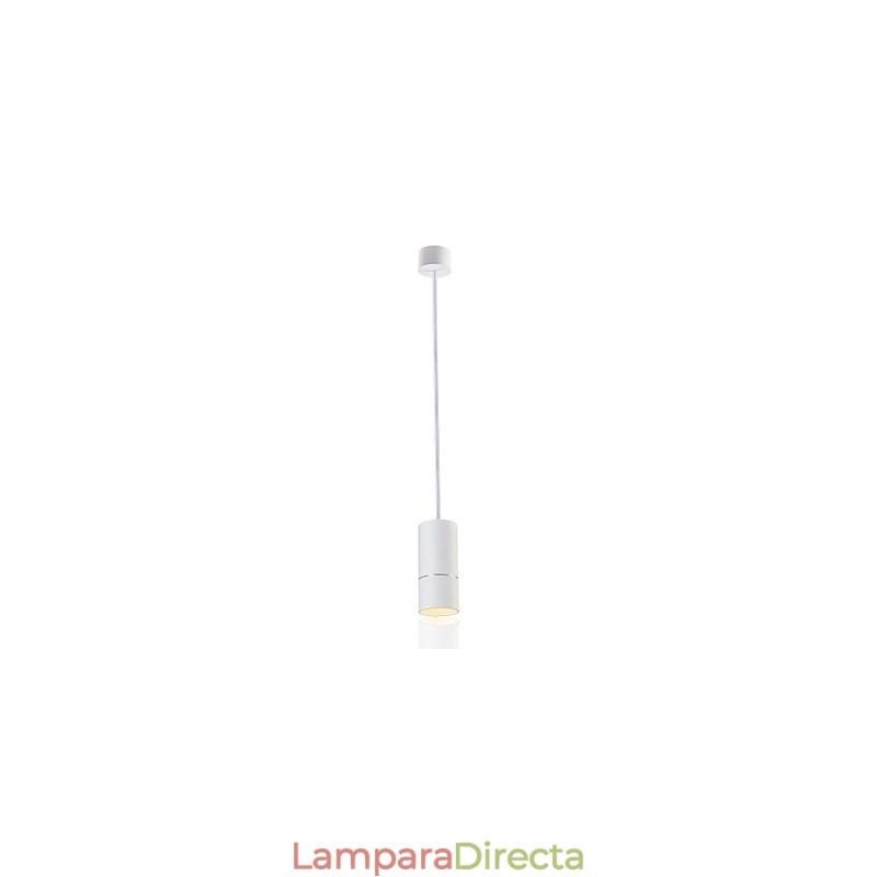 GE 05032 8W 136mm 1 Luz Mini Lámpara Colgante Blanco Empolvado con Aluminio