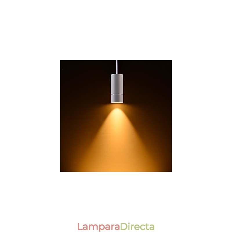 GE 05032 8W 136mm 1 Luz Mini Lámpara Colgante Blanco Empolvado con Aluminio
