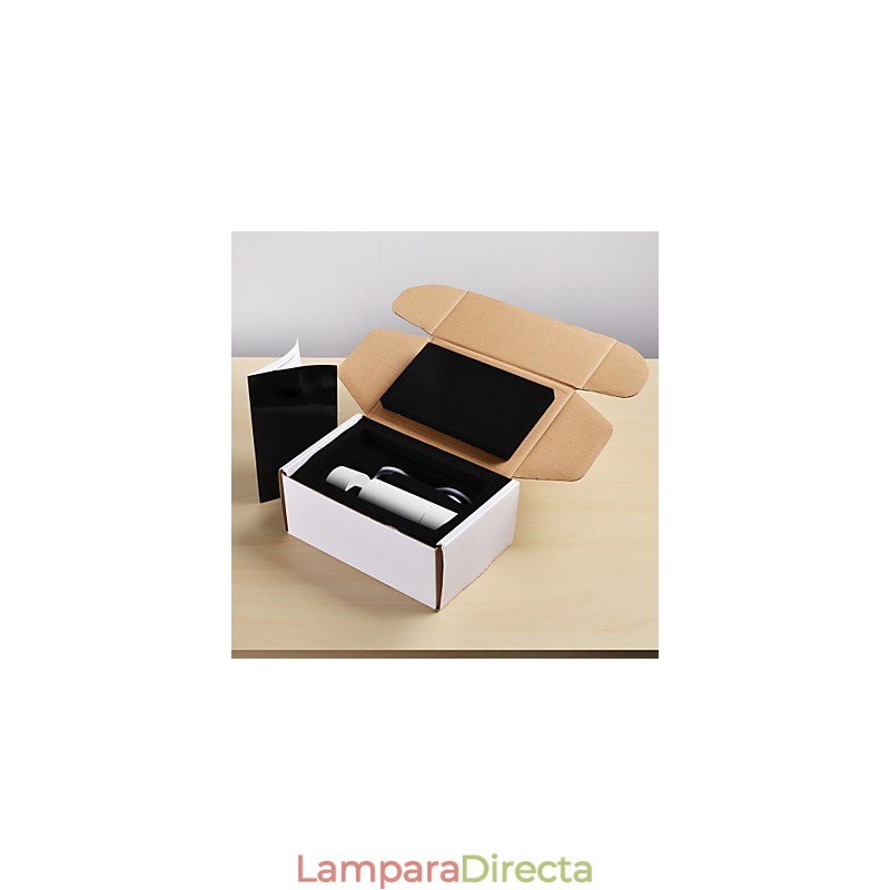 GE 05032 8W 136mm 1 Luz Mini Lámpara Colgante Blanco Empolvado con Aluminio