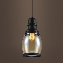 Lámparas de loft de iluminación retro, lámpara colgante de vidrio