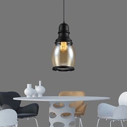 Lámparas de loft de iluminación retro, lámpara colgante de vidrio