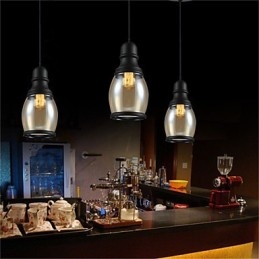 Lámparas de loft de iluminación retro, lámpara colgante de vidrio