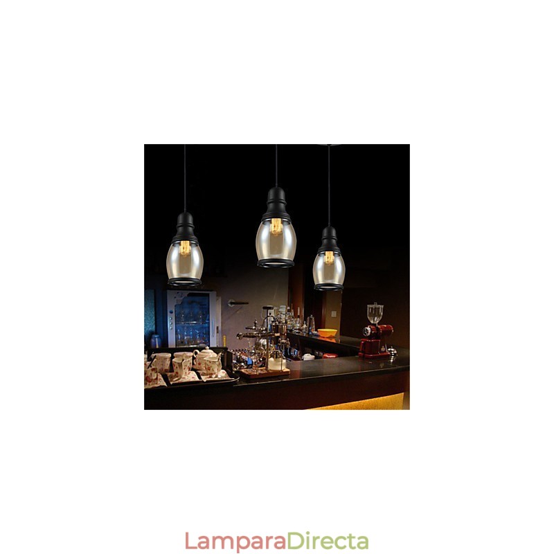 Lámparas de loft de iluminación retro, lámpara colgante de vidrio
