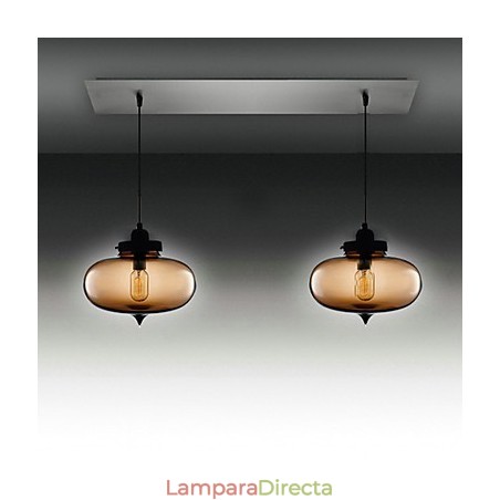 Lámpara colgante moderna de cristal transparente con 2 luces y diseño de burbujas Lámpara colgante moderna de cristal transparente con 2 luces y diseño de burbujas