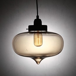 Lámpara colgante moderna de cristal transparente con 2 luces y diseño de burbujas