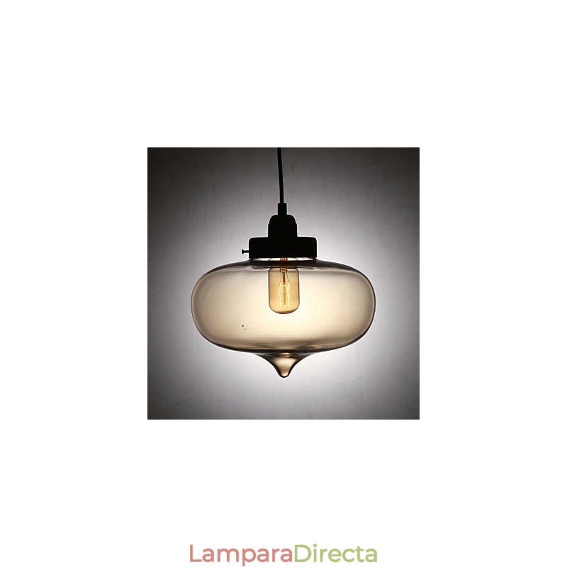 Lámpara colgante moderna de cristal transparente con 2 luces y diseño de burbujas