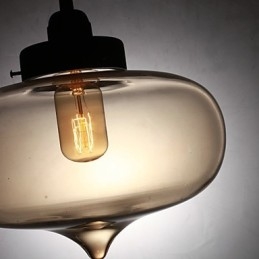 Lámpara colgante moderna de cristal transparente con 2 luces y diseño de burbujas