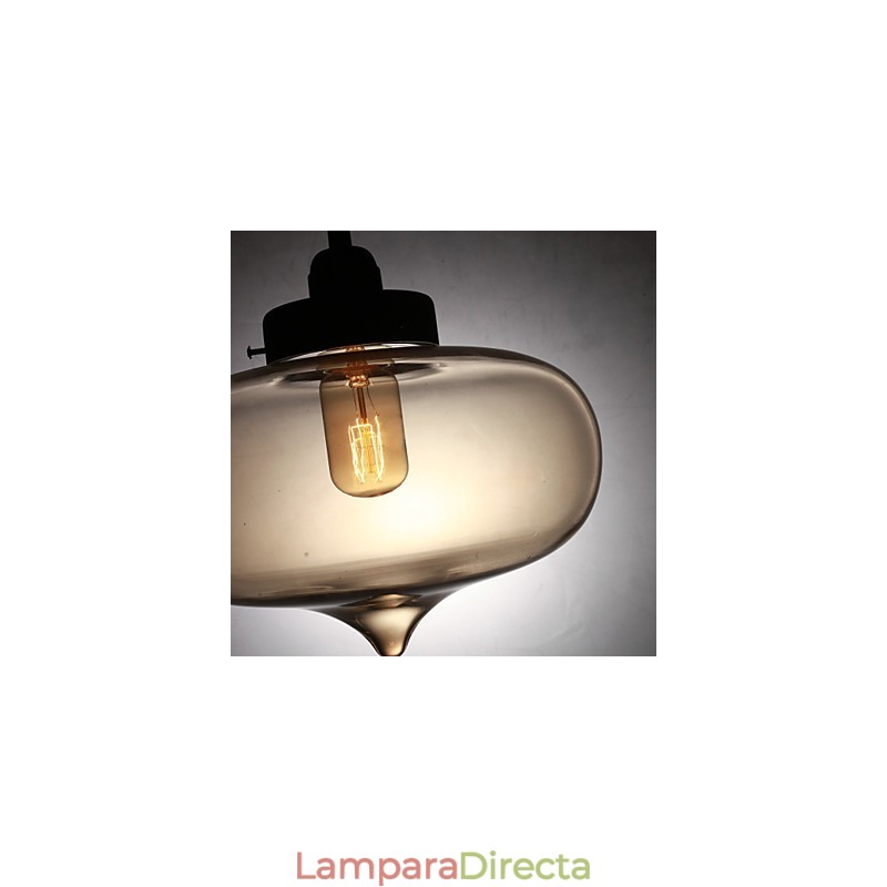 Lámpara colgante moderna de cristal transparente con 2 luces y diseño de burbujas