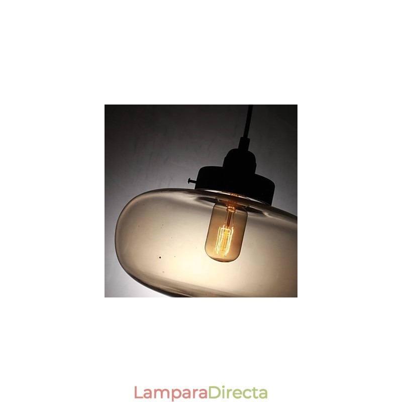 Lámpara colgante moderna de cristal transparente con 2 luces y diseño de burbujas