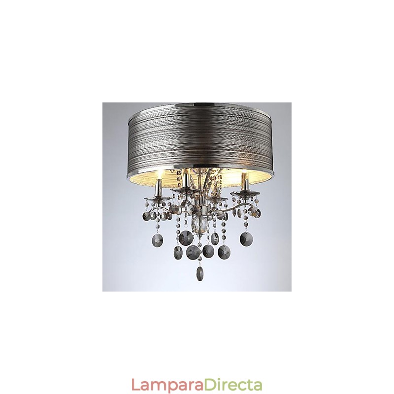 Lámpara colgante de metal y cristal moderna y contemporánea