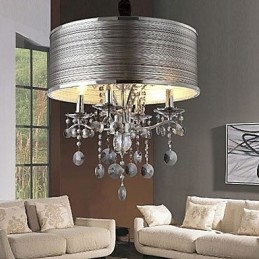 Lámpara colgante de metal y cristal moderna y contemporánea