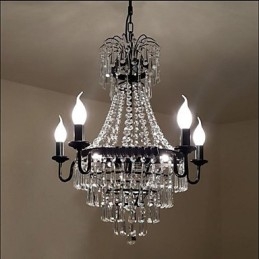 Lámpara de cristal con forma de vela retro estilo country americano