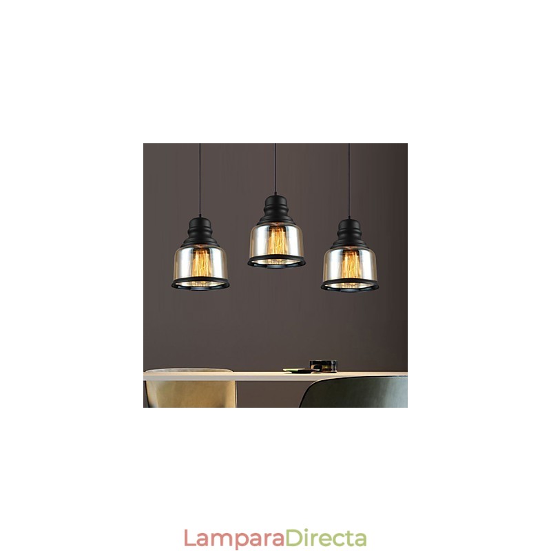 Lámparas de loft de iluminación retro, lámpara colgante de vidrio