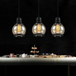 Lámparas de loft de iluminación retro, lámpara colgante de vidrio