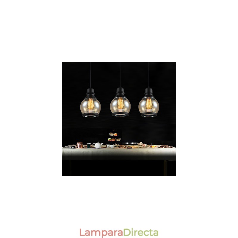 Lámparas de loft de iluminación retro, lámpara colgante de vidrio