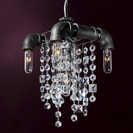 Lámpara colgante de 5 luces con diseño de tubería, estilo norteamericano