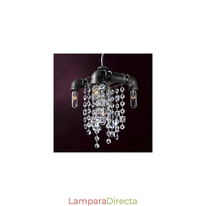 Lámpara colgante de 5 luces con diseño de tubería, estilo norteamericano
