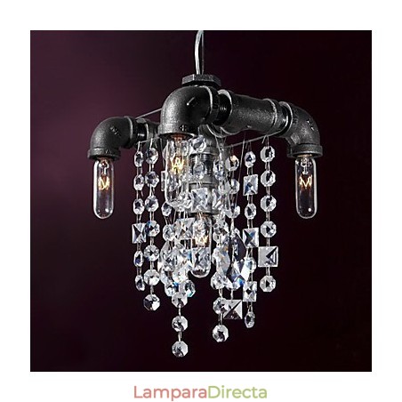 Lámpara colgante de 5 luces con diseño de tubería, estilo norteamericano Lámpara colgante de 5 luces con diseño de tubería, estilo norteamericano