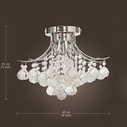 Lámpara de araña moderna de cristal de 3 luces