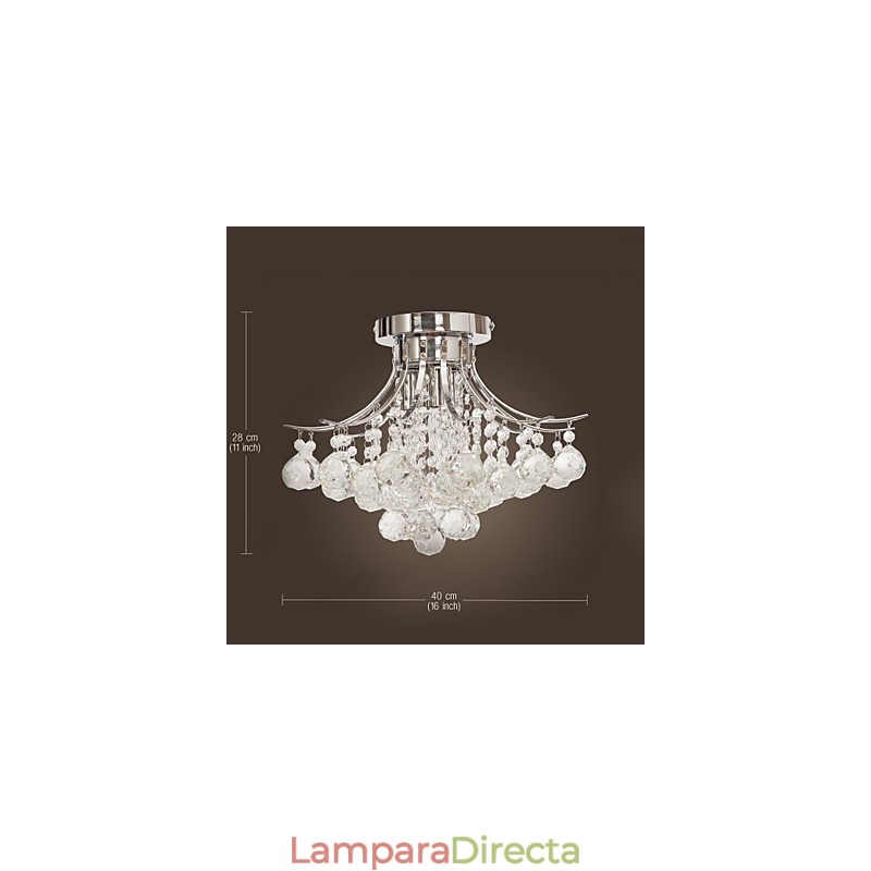 Lámpara de araña moderna de cristal de 3 luces