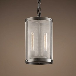 Lámpara colgante de 2 luces con pantalla transparente