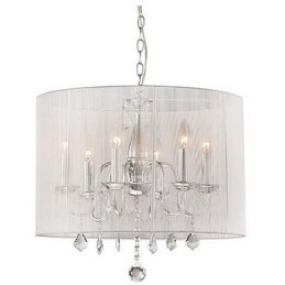 Lámpara colgante de cristal electrochapado con forma de tambor moderna y contemporánea