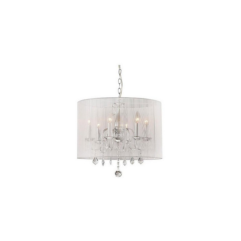 Lámpara colgante de cristal electrochapado con forma de tambor moderna y contemporánea
