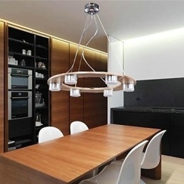 Lámparas colgantes modernas contemporáneas de madera y bambú