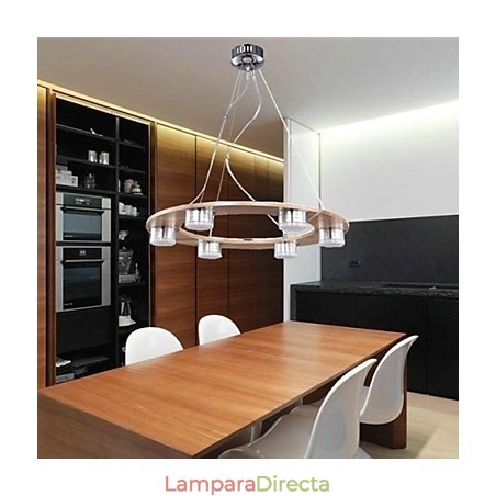 Lámparas colgantes modernas contemporáneas de madera y bambú Lámparas colgantes modernas contemporáneas de madera y bambú