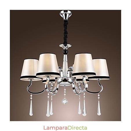Lámpara de araña de metal cromado estilo cabaña rústica clásica contemporánea moderna para comedor Lámpara de araña de metal cromado estilo cabaña rústica clásica contemporánea moderna para comedor