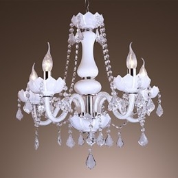 Lámpara de araña de cristal de jade de lujo de estilo europeo moderno