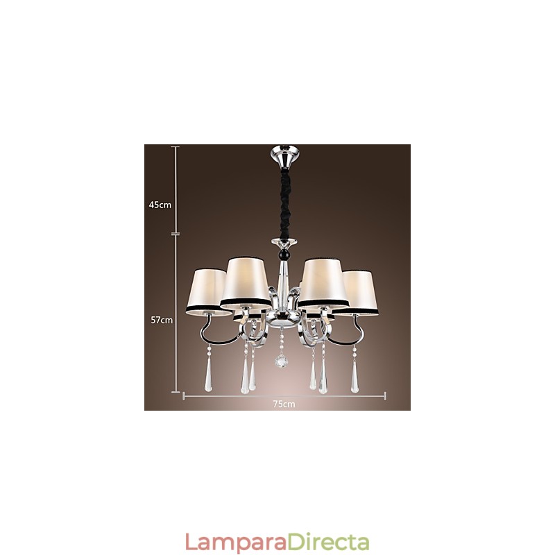 Lámpara de araña de metal cromado estilo cabaña rústica clásica contemporánea moderna para comedor