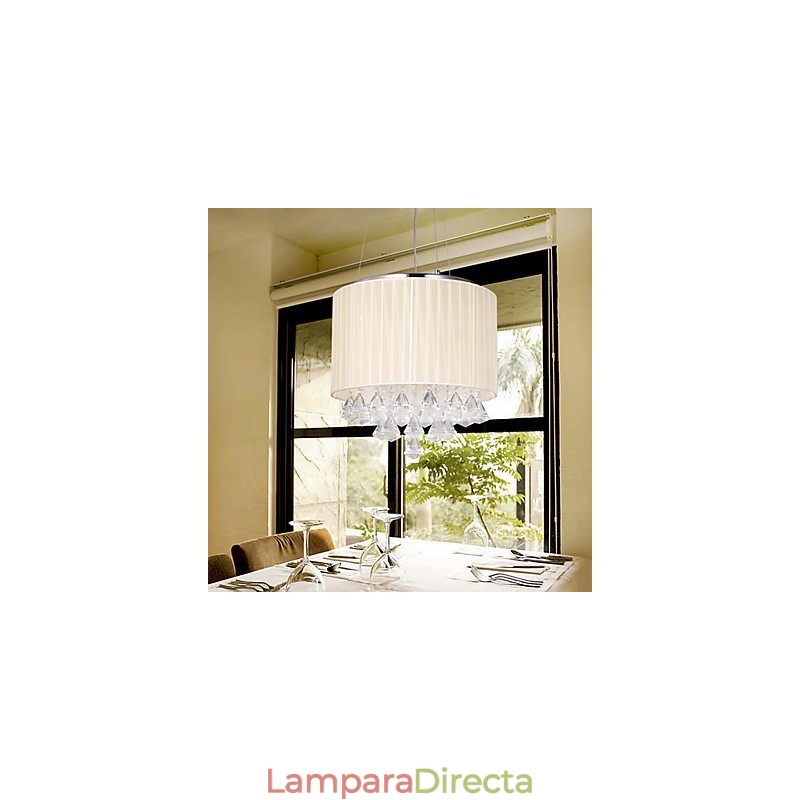 Elegante lámpara colgante de cristal con 4 luces