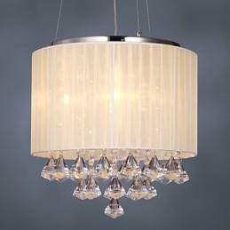 Elegante lámpara colgante de cristal con 4 luces