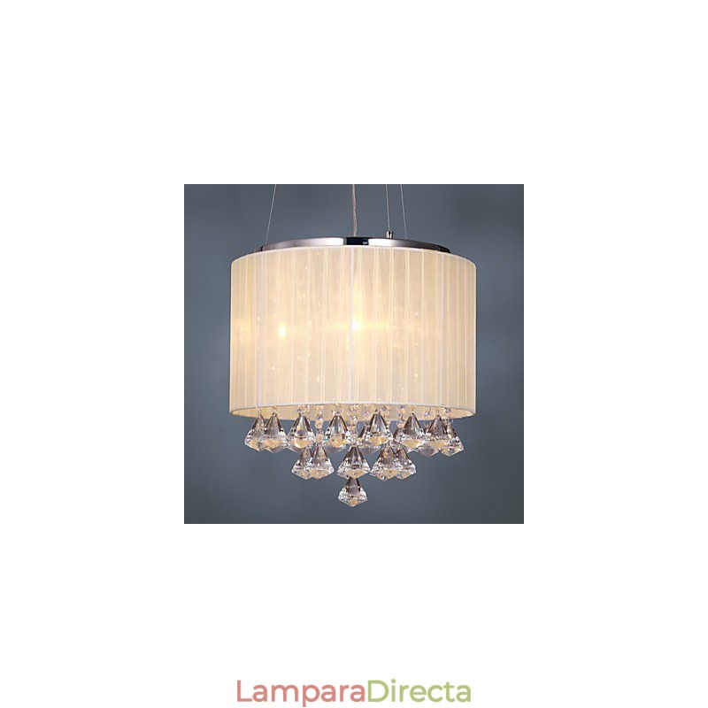 Elegante lámpara colgante de cristal con 4 luces