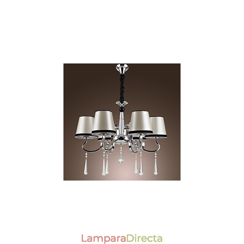 Lámpara de araña de metal cromado estilo cabaña rústica clásica contemporánea moderna para comedor