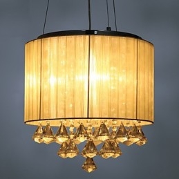 Elegante lámpara colgante de cristal con 4 luces