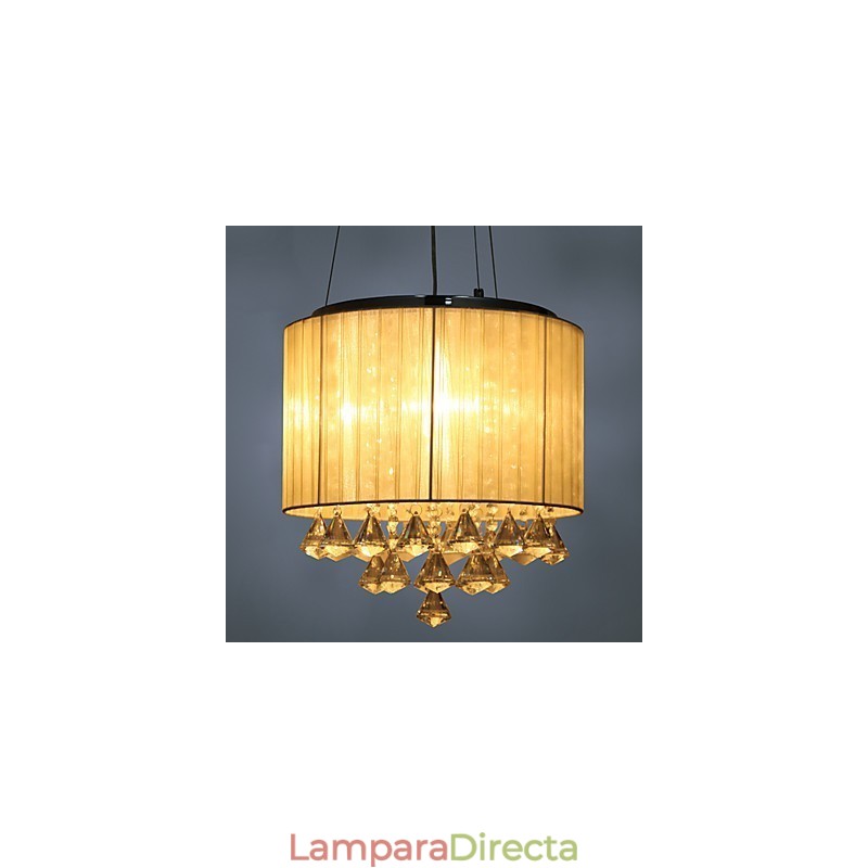 Elegante lámpara colgante de cristal con 4 luces
