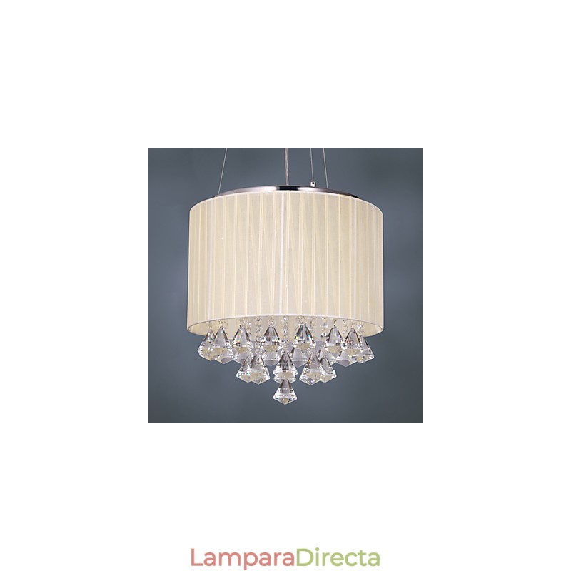 Elegante lámpara colgante de cristal con 4 luces