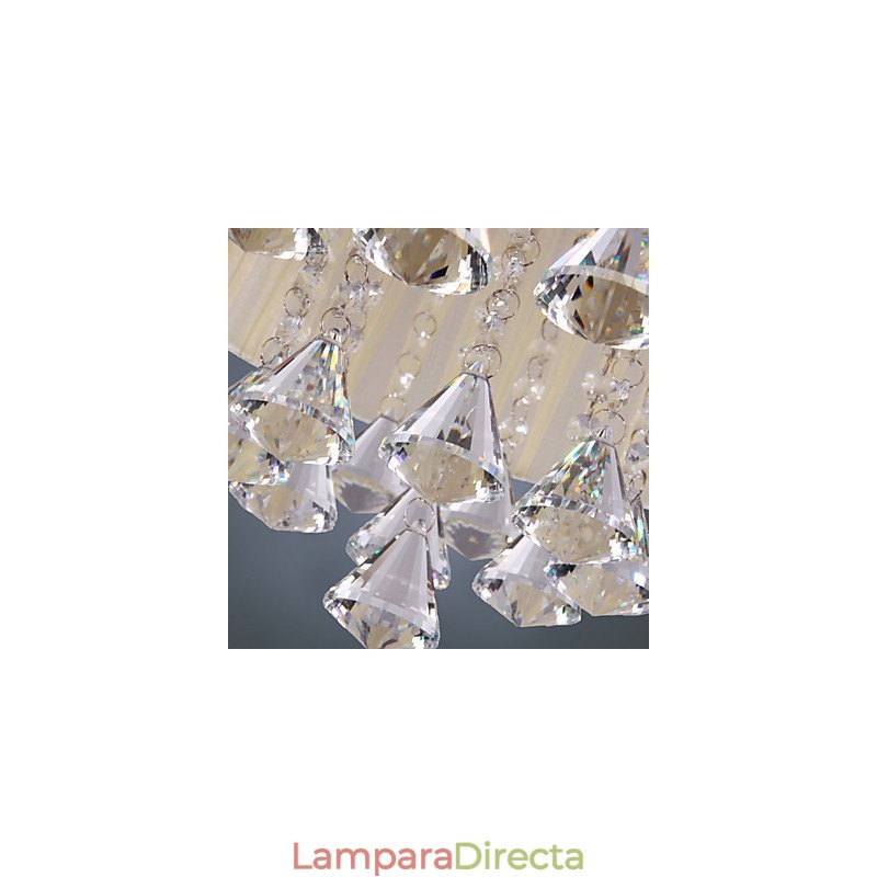 Elegante lámpara colgante de cristal con 4 luces