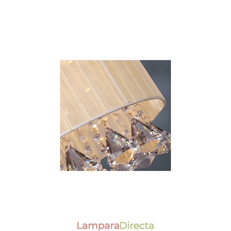 Elegante lámpara colgante de cristal con 4 luces